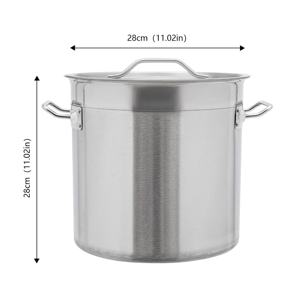 17L Stainless Steel Stock Pot for Large Batch Cooking