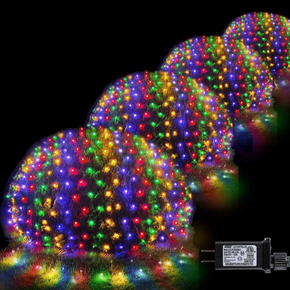 21ft x 5ft 360 LED Colorful Christmas Net Lights, 8 Modes Connectable Outdoor...