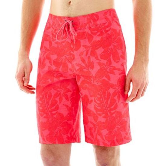Arizona Patterned Board Shorts Tokyo Pink Size 32W New Msrp $38 Clearance Sale-image