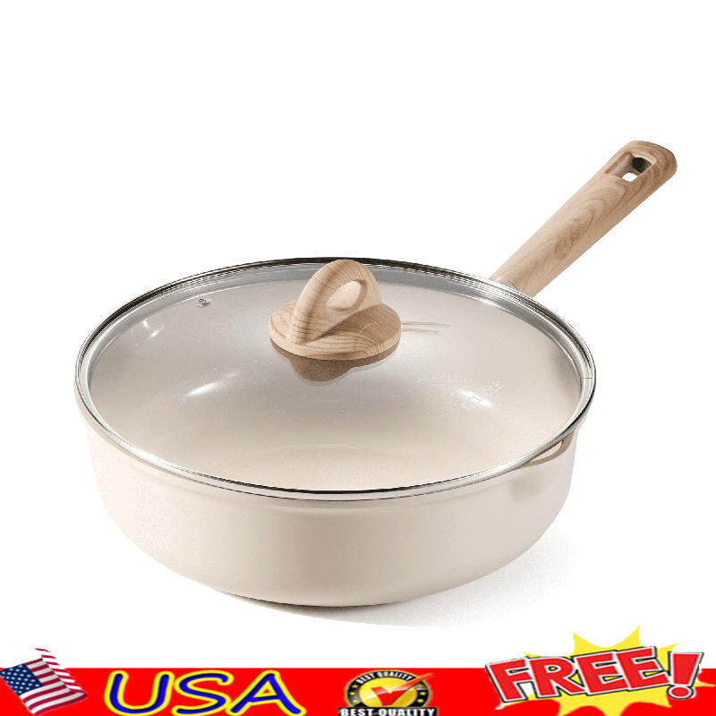 Induction-ready ceramic nonstick jumbo saute pan for easy cleaning