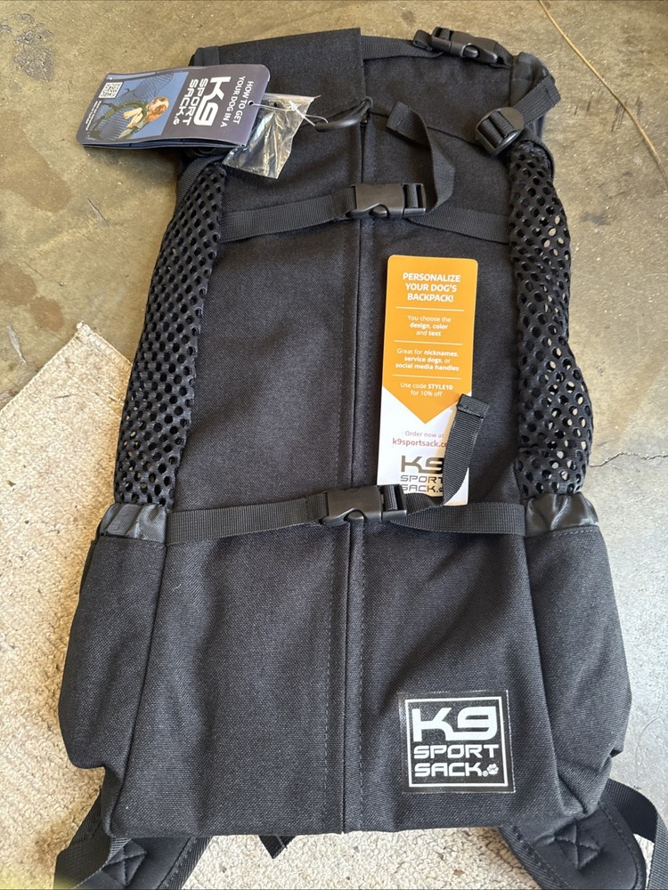 K9 Sport Sack Air2 Black Large Dog Backpack Carrier for Pets