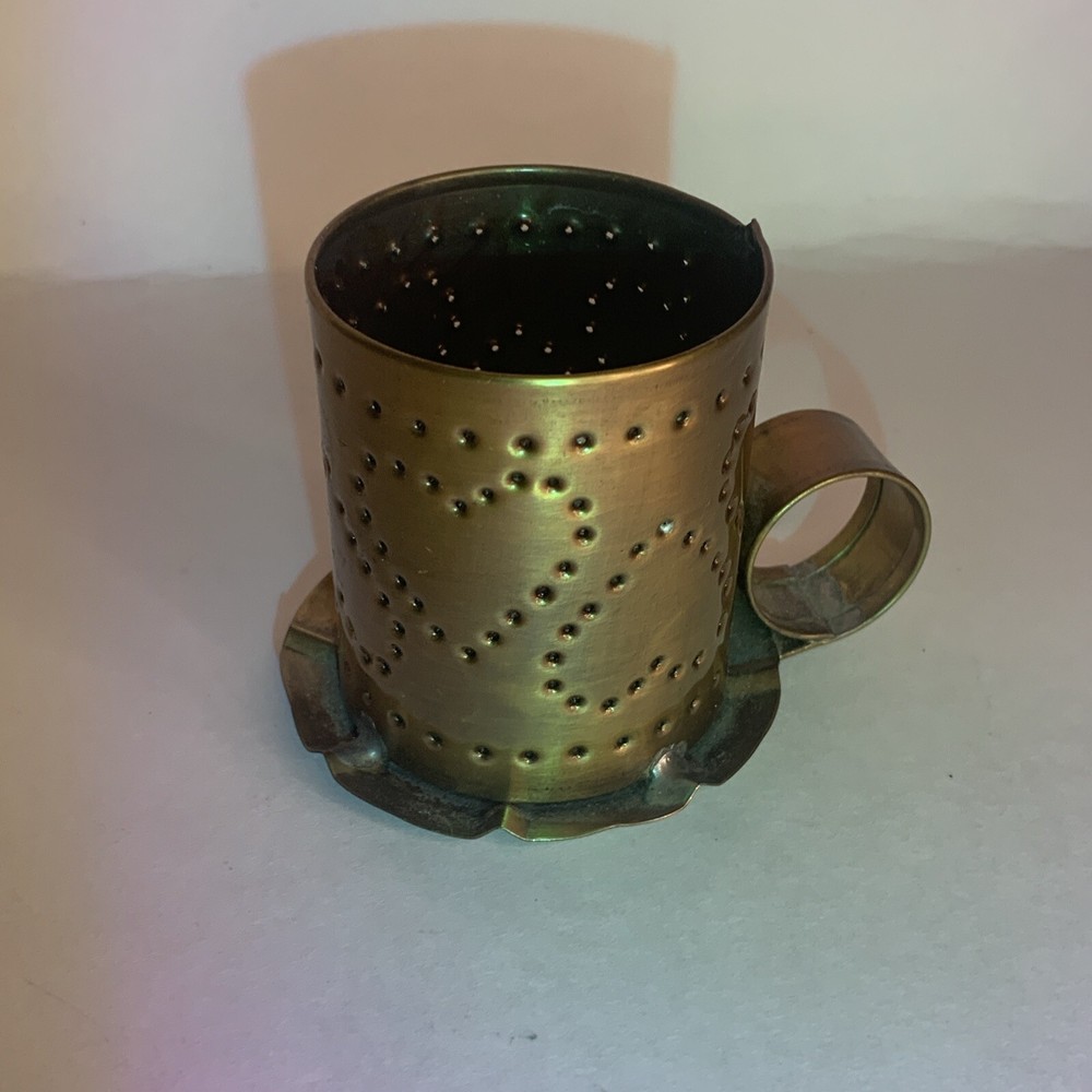 Irvin’s Tin Ware USA Chamber Primitive Punch Hearts Votive Candle Holder