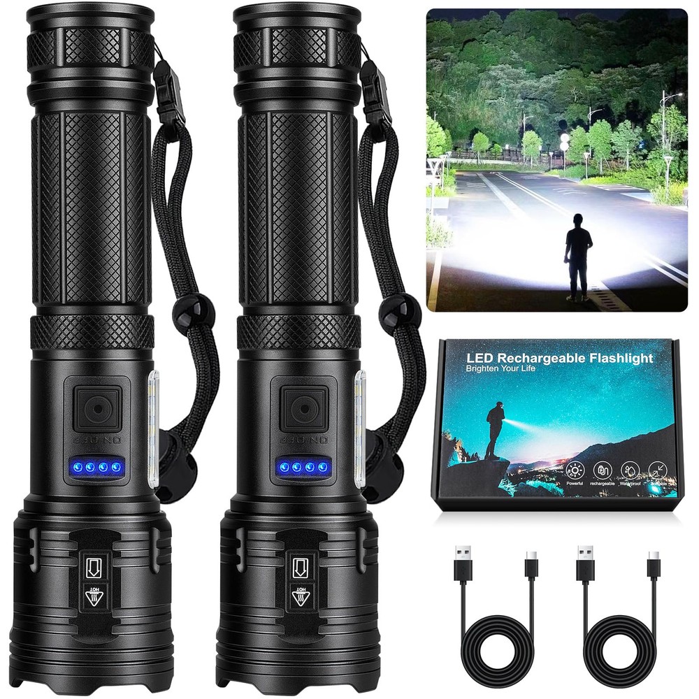 Rechargeable Flashlights 990,000 High Lumens, Super Bright LED Flashlight 7 M...
