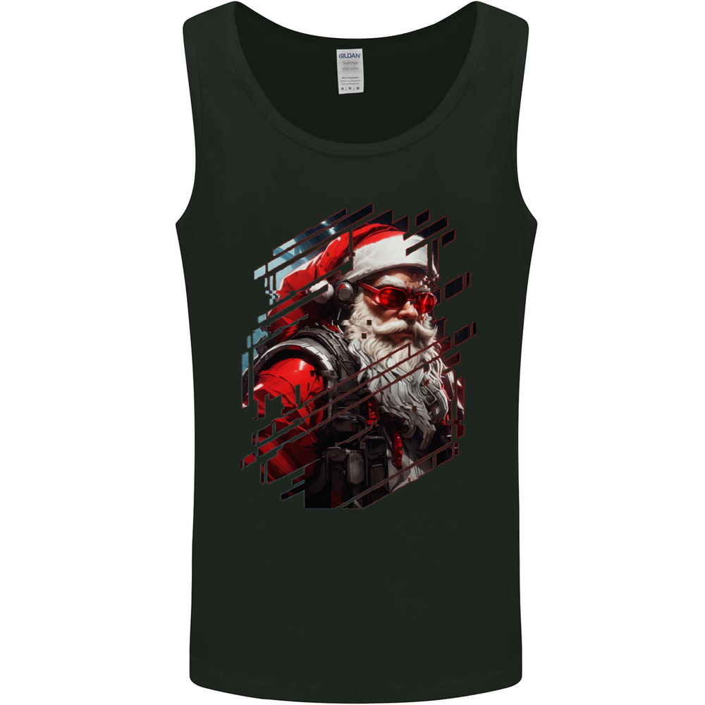 Cyberpunk Santa Claus Christmas Xmas Mens Vest Tank Top