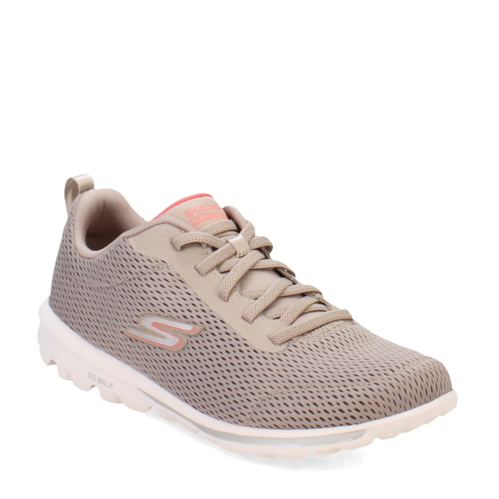 Women's Skechers, GO WALK Travel - Fun Journey Sneaker 124985-TPCL Taupe Fabric