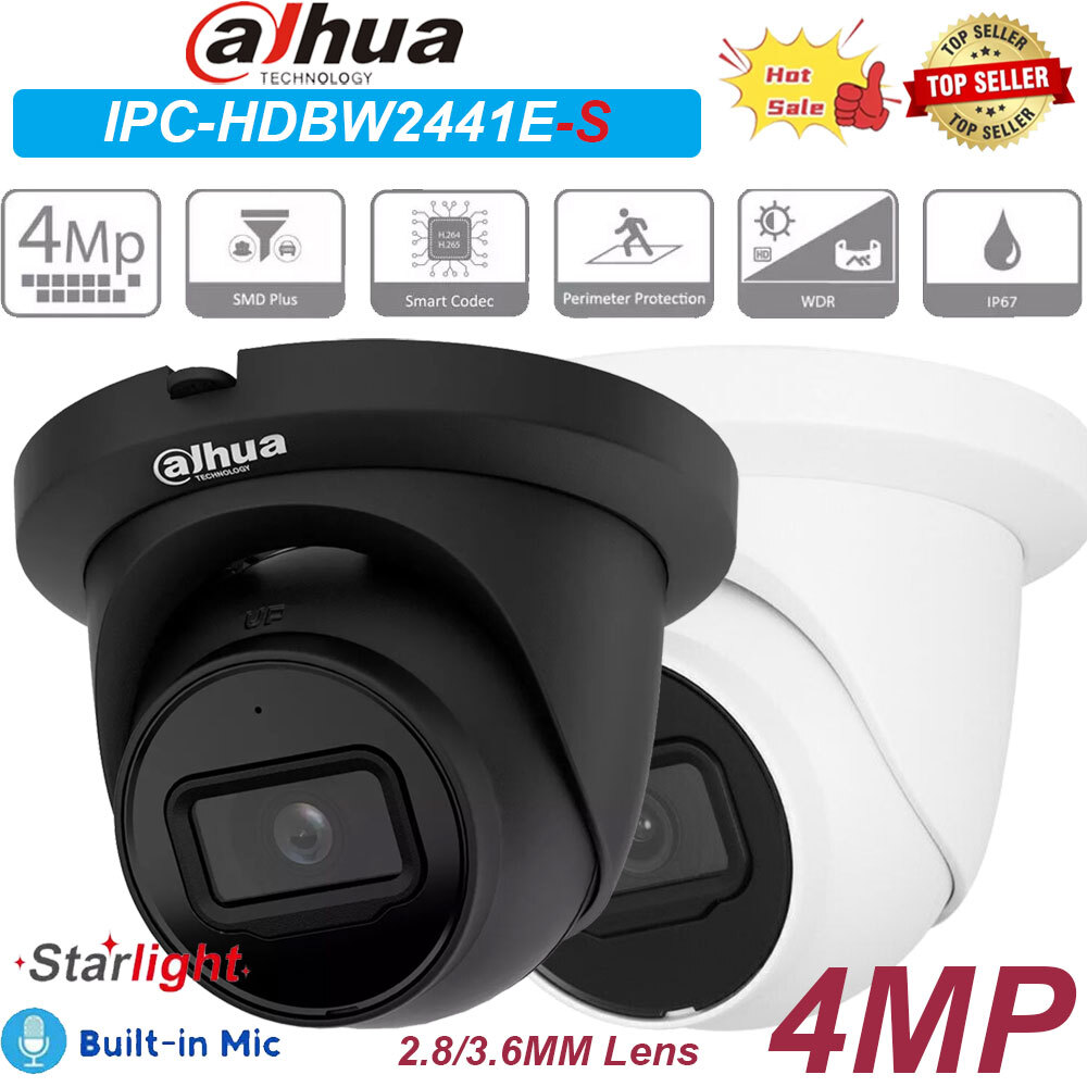Dahua 4MP Starlight OEM IPC-HDW2441TM-S Security IP Camera Mic POE IR Wizsense