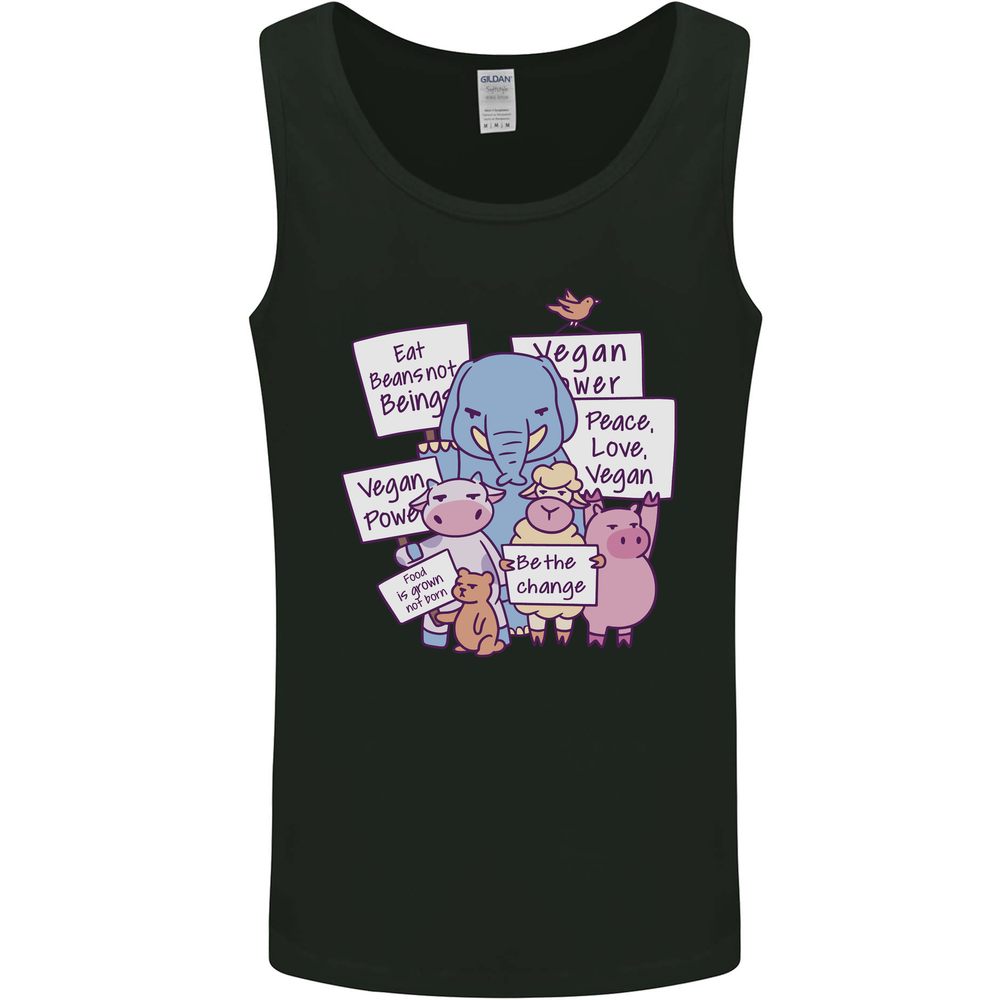 Vegetarian Animals Vegan Mens Vest Tank Top