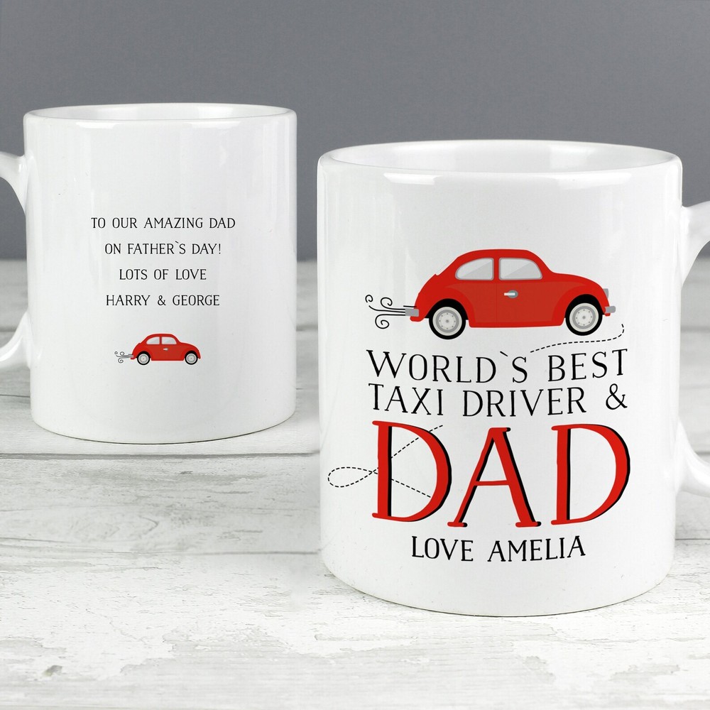 Personalised Worlds Best Taxi Driver Dad Mug Happy Father's Day Dads Taxi