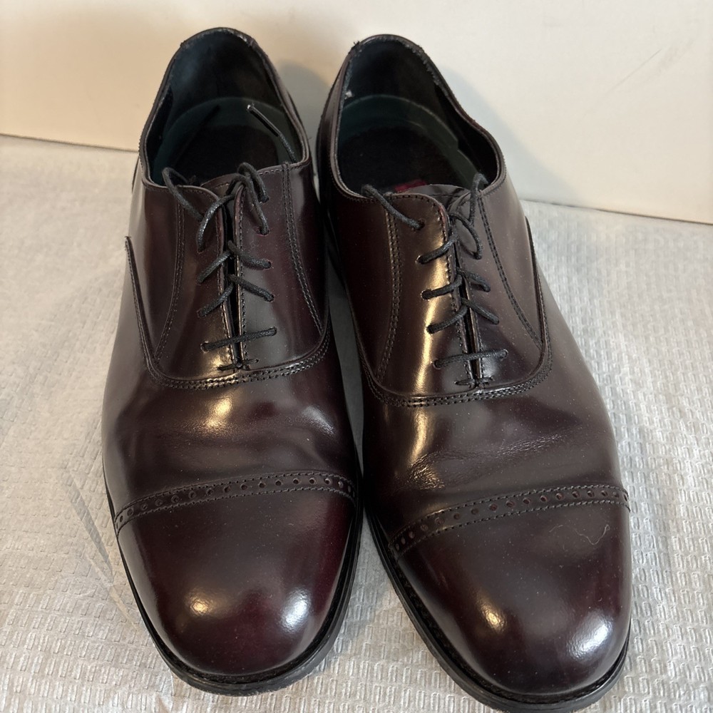 MEN’S VINTAGE FLORSHEIM CAP TOE OXFORD WINE LEATHER DRESS SHOE 70001 SIZE 9D