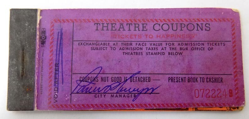 1964 Theatre Coupon Book Tickets to Happiness Capitol Theatre Salisbury NC-image