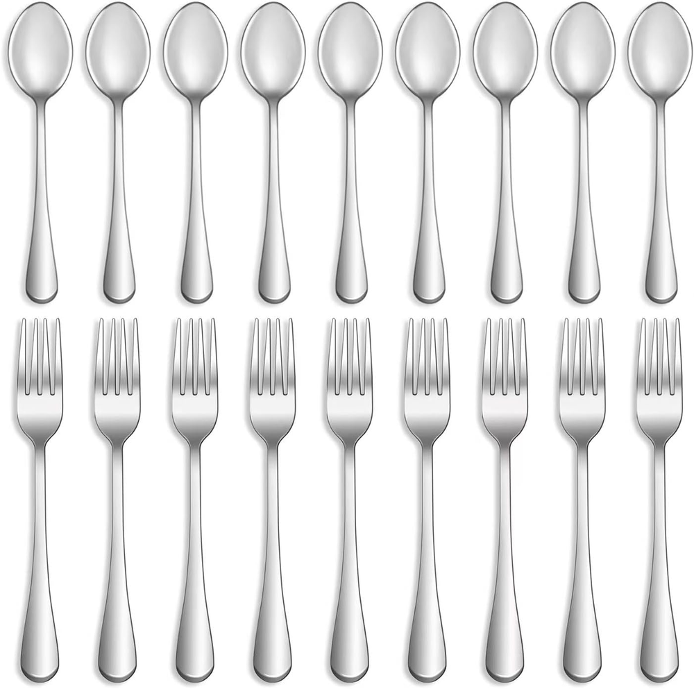24-Piece Stainless Steel Flatware Set, Food-Grade Forks & Spoons Cutlery Kit