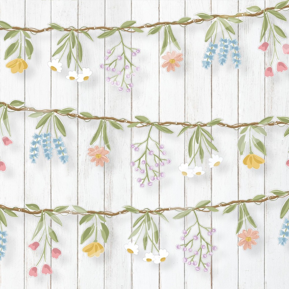 Flower Banner Wildflower Garland Floral for Enchanted Garden Theme Wedding Wi...