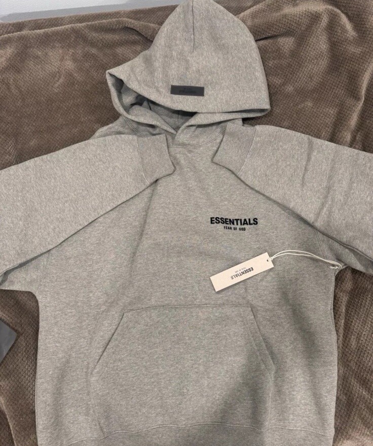 Fear of God Light Hemp Grey Hoodie Small Essential Streetwear