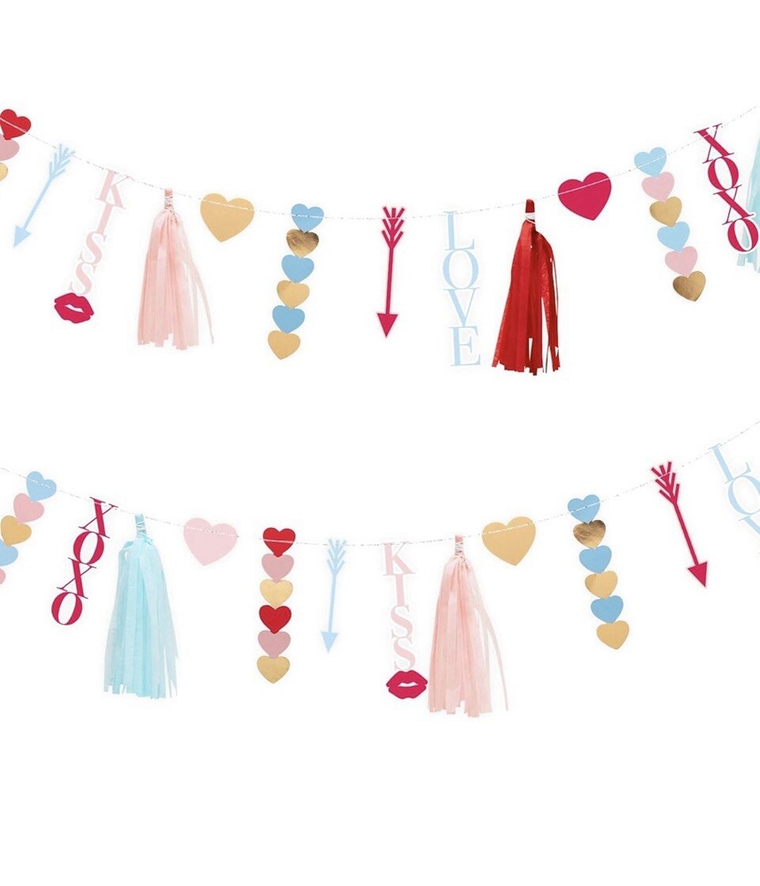Cheerland Valentine’s Day Love Tassels Garland Banner for Valentines Day