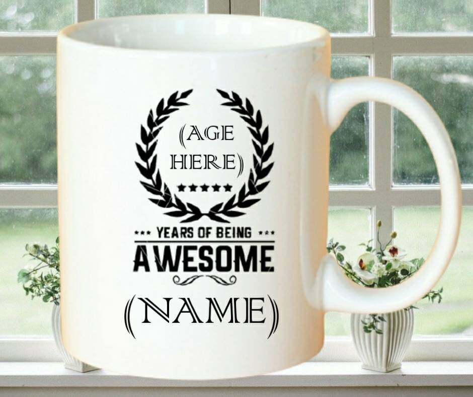 Age Name Birthday Mug Celebration Gift Coffee Mug Tea Cup