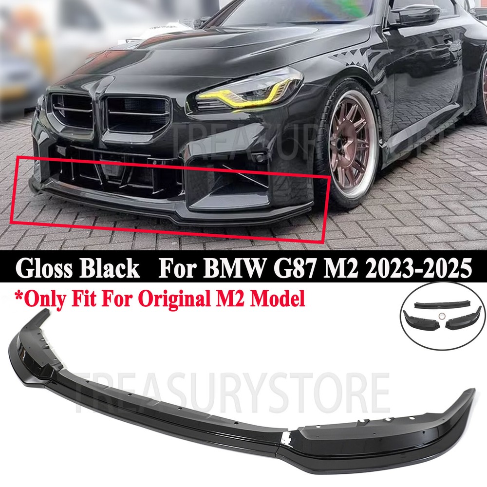 BMW G87 M2 2022-2025 Gloss Black MH Style Front Bumper Lip Spoiler