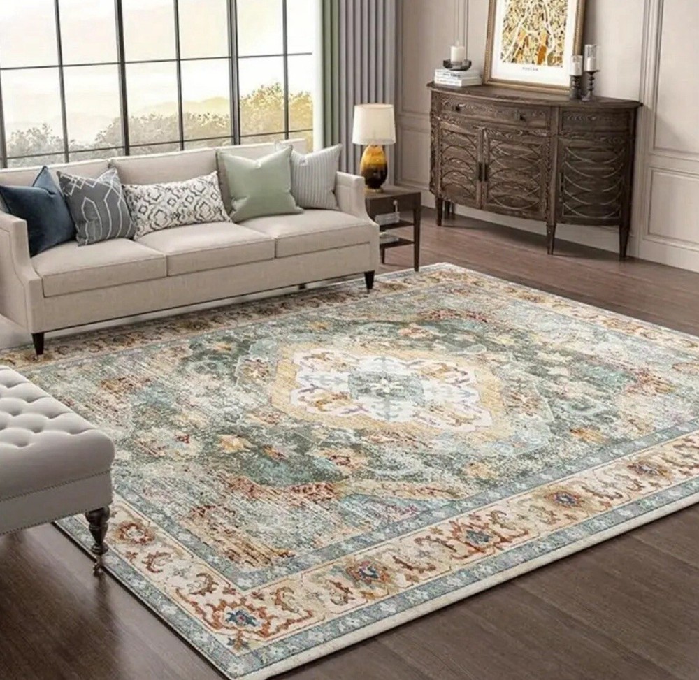 5x7 Soft Faux Cashmere Moroccan Boho Medallion Rug Machine Washable
