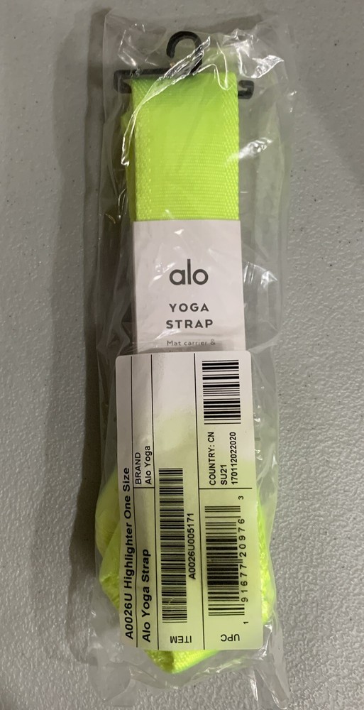 ALO Yoga Strap - Highlighter. Mat Carrier & Studio Support Prop. Neon Yellow