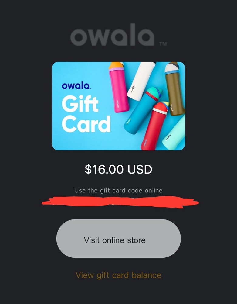 Owala Gift Card - $16.00 Value - Digital-image
