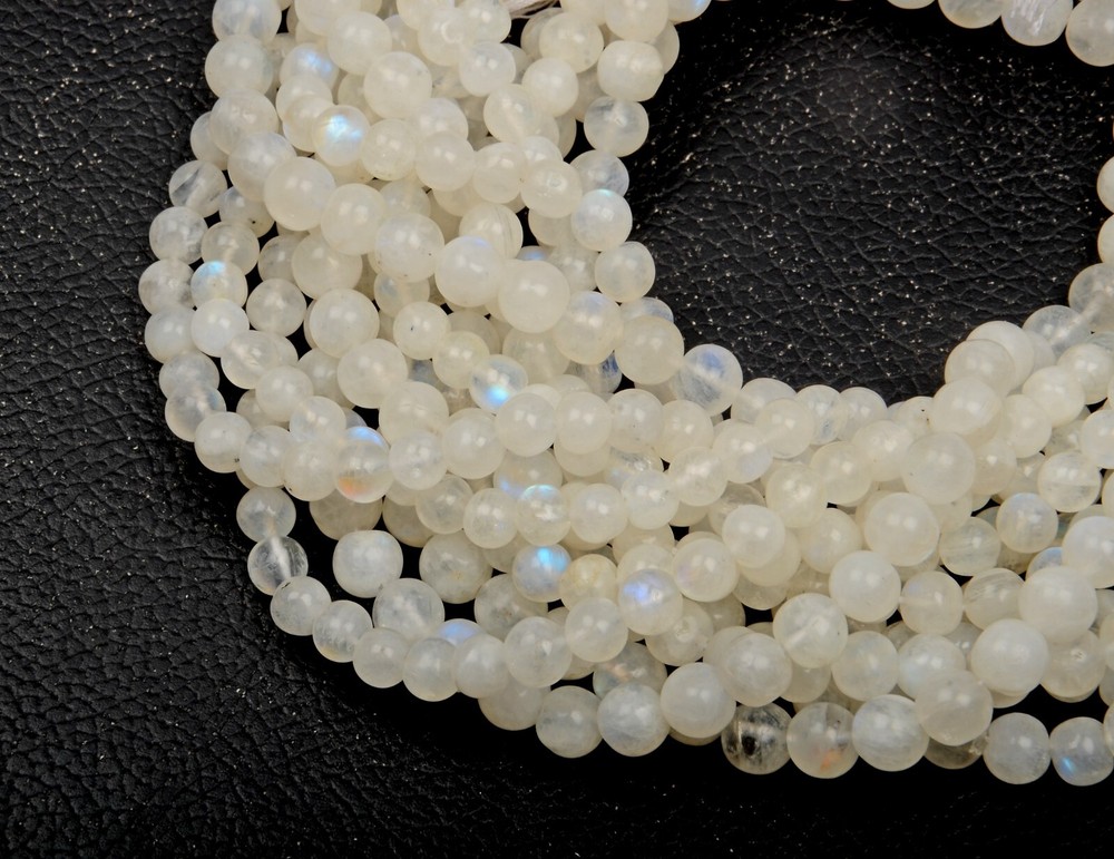 13mm Smooth Round Rainbow Moonstone Beads 13 Inch Strand Natural Gemstone