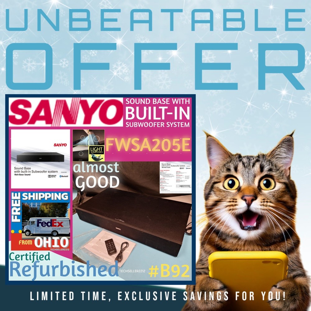 SANYO Sound Base with built-in Subwoofer System - FWSA205E - with Remote /cable