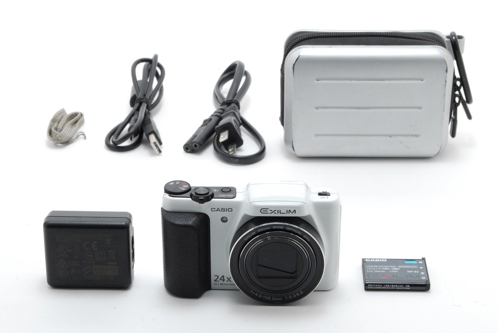 Casio EXILIM EX-H50 16.1MP 24x Zoom Compact Digital Camera White