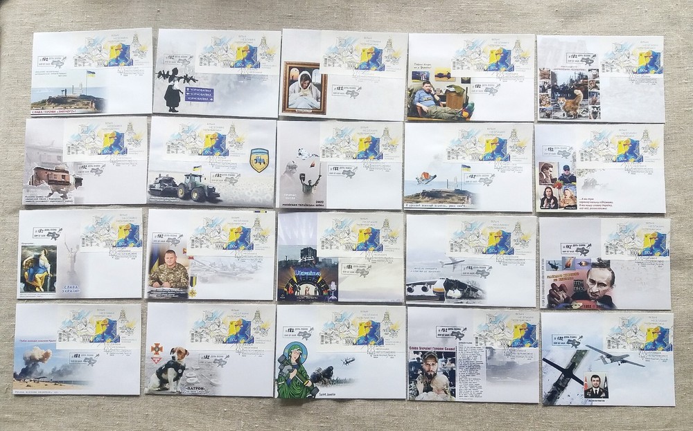 COLLECTION OF MILITARY POST ENVELOPES 182 DAY OF THE WAR. UKRAINE 2022