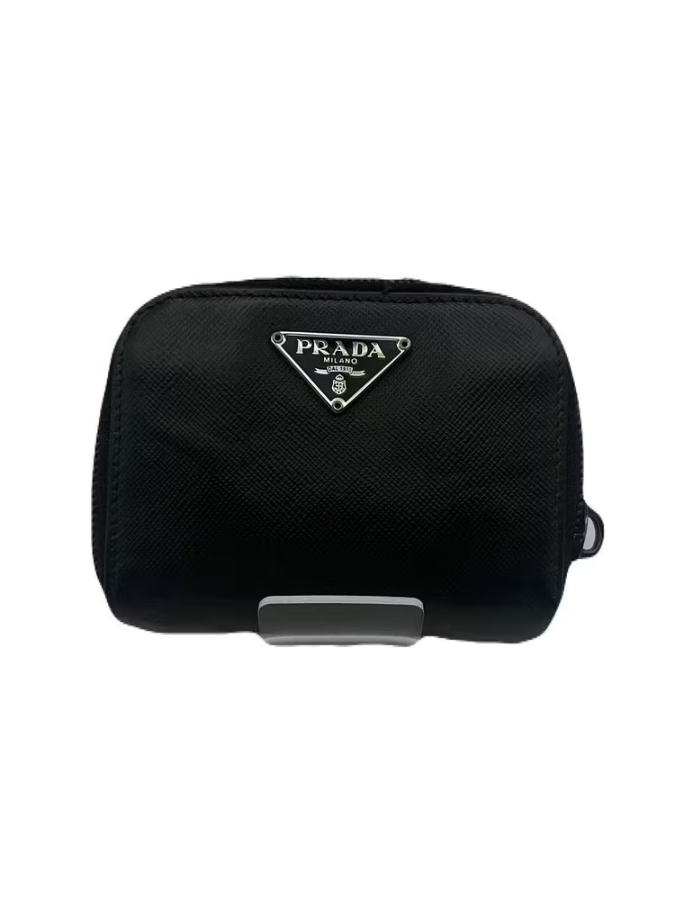 PRADA Black Leather Coin Wallet Pre-Owned Model E0328-88