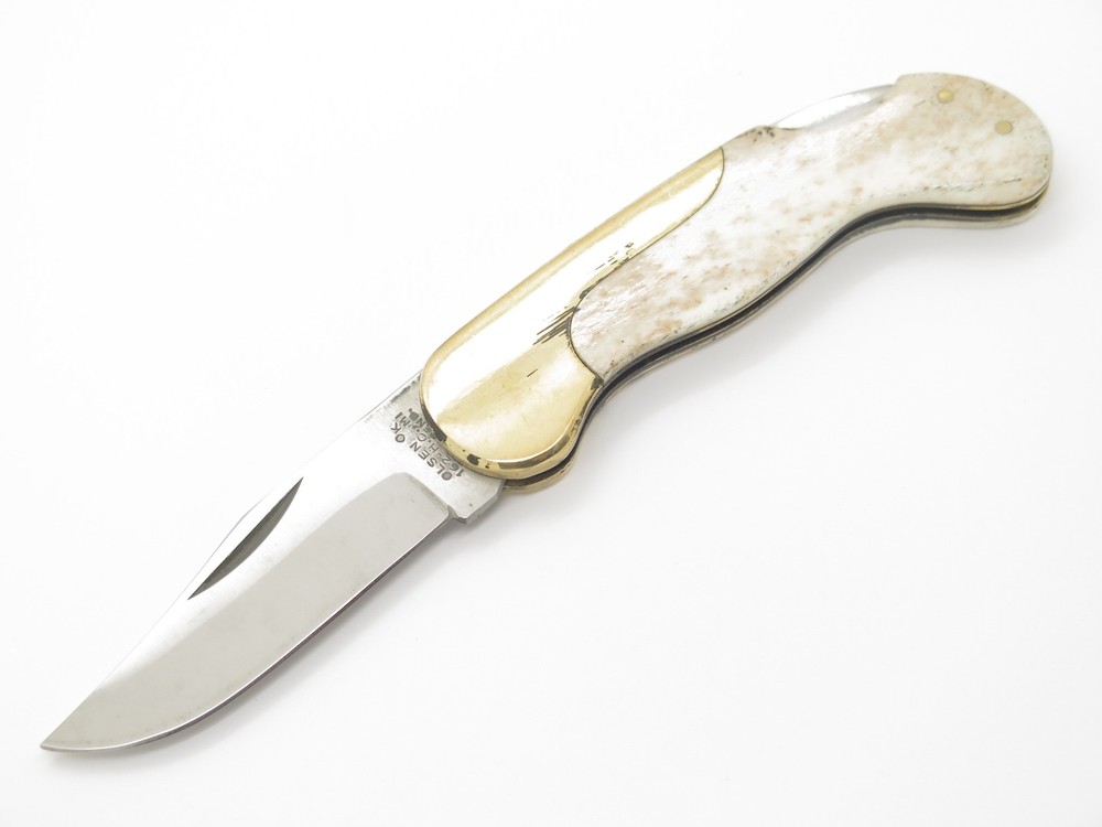 Vintage Olsen OK 162 Lil Brassy Seizo Imai Seki Japan Folding Pocket Knife