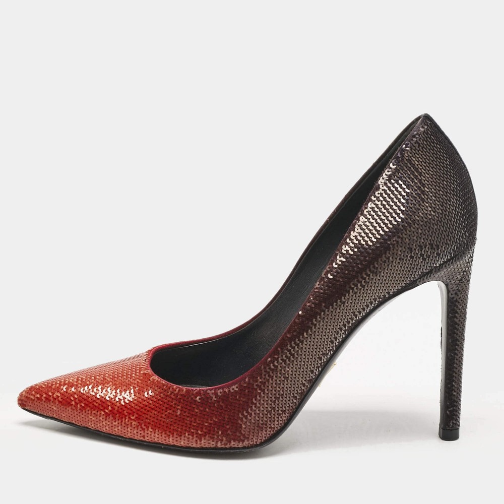 Louis Vuitton Ombre Orange Sequins Liza Pumps Size 38