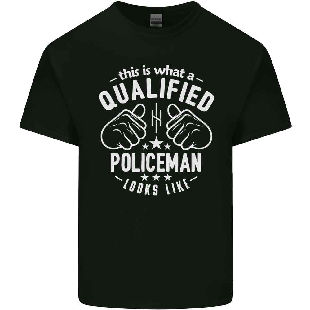 A Qualified Policeman Looks Like Mens Cotton T-Shirt Tee Top