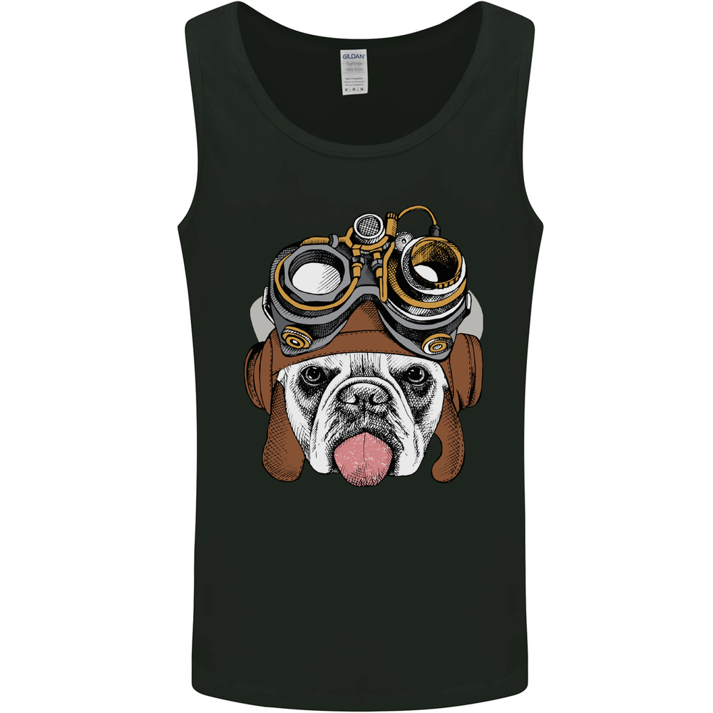 Steampunk Bulldog Mens Vest Tank Top