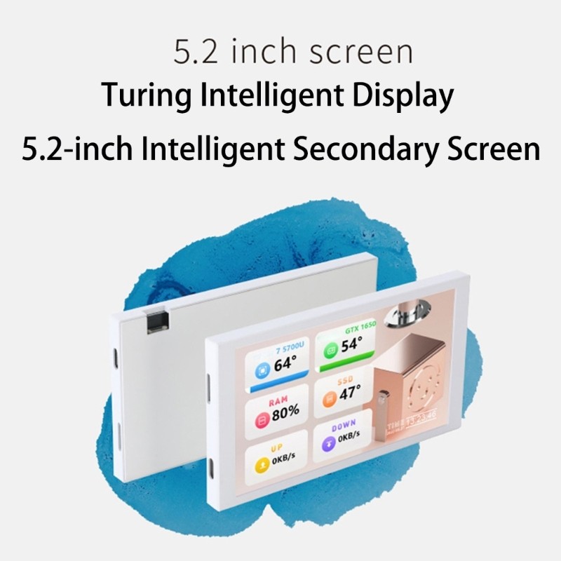 5.2inch Computer CPU GPU PC Secondary Screen LCD Moniter Type C Power Supply