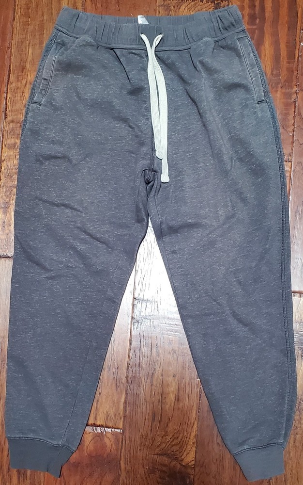Members Mark Gray Drawstring Jogger Pants for Men Size L Comfort Fit-image