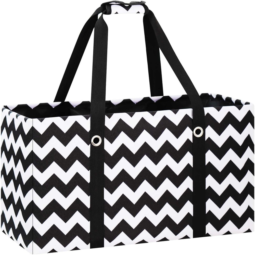 Stand Up Extra Large Utility Tote Bag with Metal Wire Frame, Thirty Utility T...