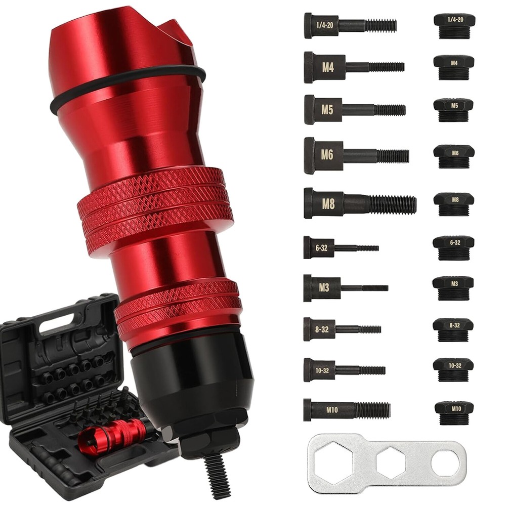 Cordless Drill Electric Rivet Gun Adapter Rivet Nut Drill Adapter Kit w/ Case