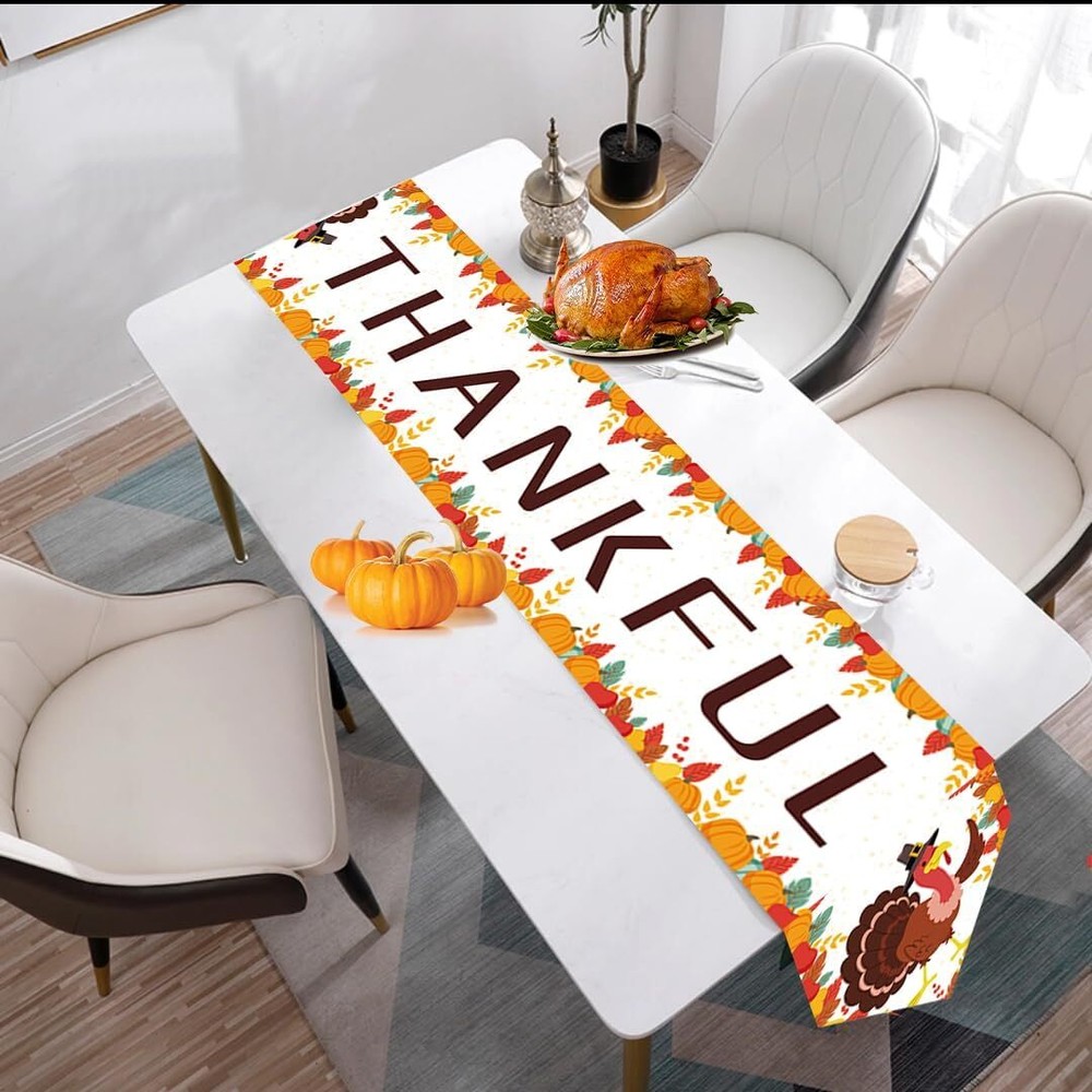 Thanksgiving Party Decorations,Thankful Table Runner, Party...