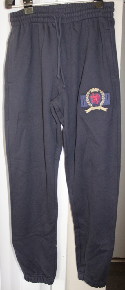Tommy Kith Crest Fleece Pant Navy Medium NWT