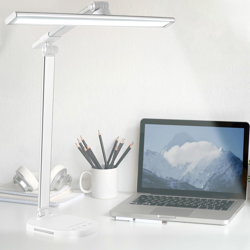 LED Desk Lamp, Dimmable Table Lamp Reading Lamp with USB Charging Port,5 Ligh...