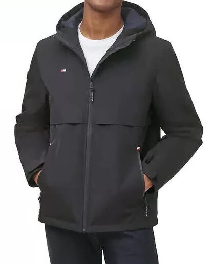 Tommy Hilfiger Mens Black Softshell Performance Jacket Size L NWOT