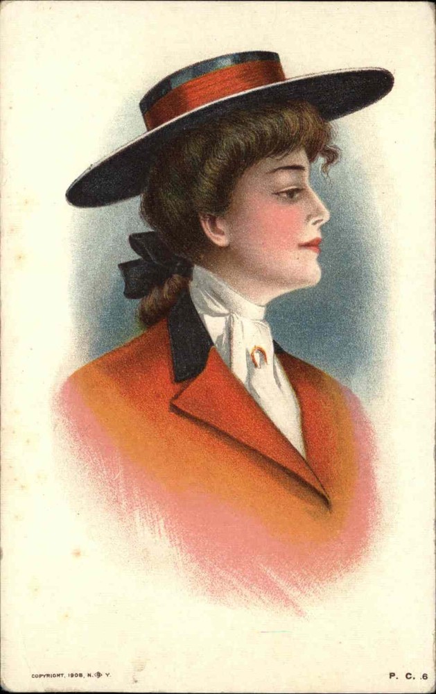 Vintage Beautiful Woman Jacket and Elegant Hat PC6 Maud Humphrey Bogart