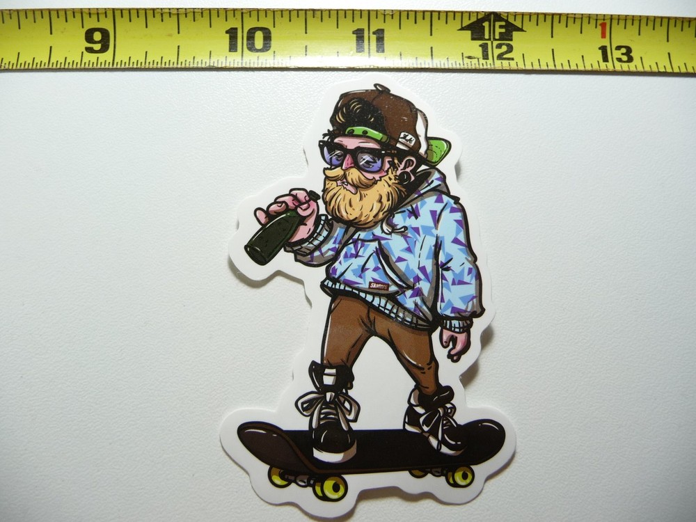 OLD SKATEBOARD DUDE DECAL STICKER HIP HOP RAP MUSIC STYLE STREET