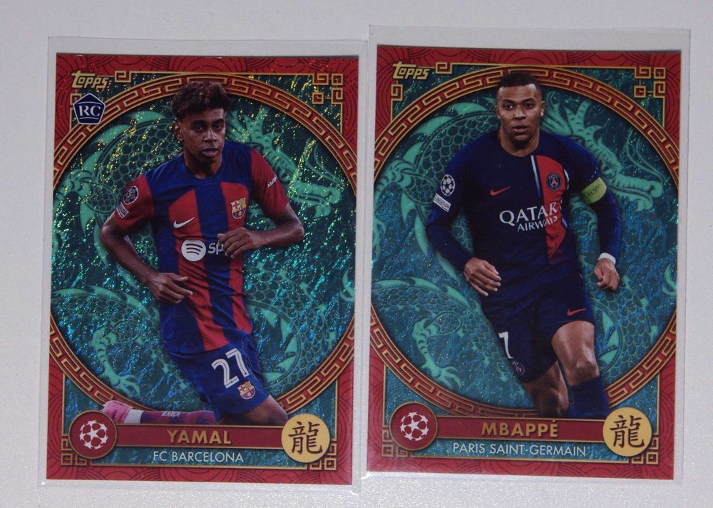 Lamine Yamal Mbappe 2024 Topps UCC Dragon Jade Refractor RC Rookie SP lots2