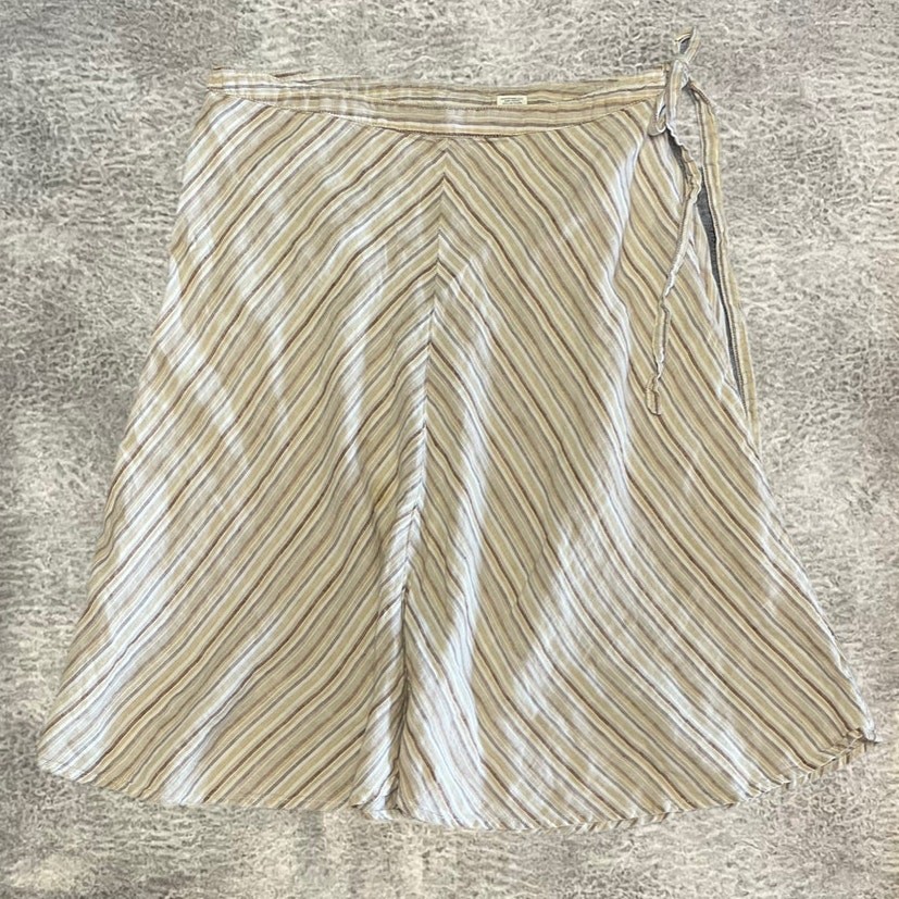 Vintage Old Navy Linen Striped Midi Skirt