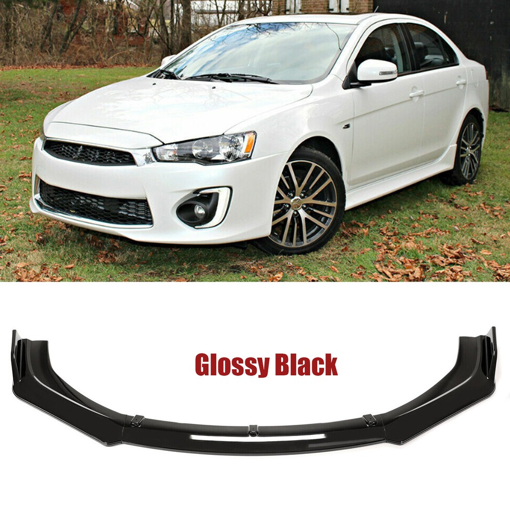 For Mitsubishi Lancer Front Bumper Lip Body Kit Spoiler Splitter Glossy Black