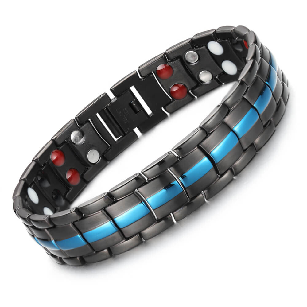 Black Blue Magnetic Bracelet 4 Elements Energy Balance Peace Joy Christmas Gift