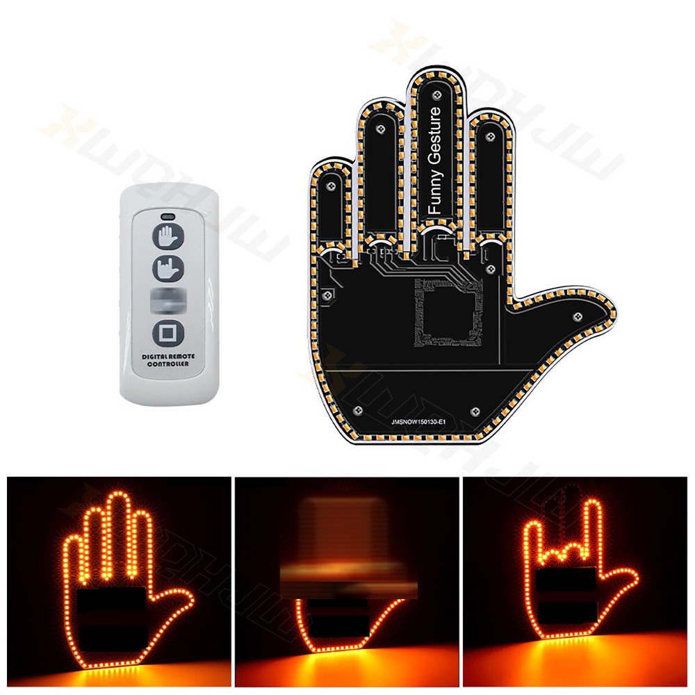 LED Gesture Light with Remote - Fun Middle Finger Design