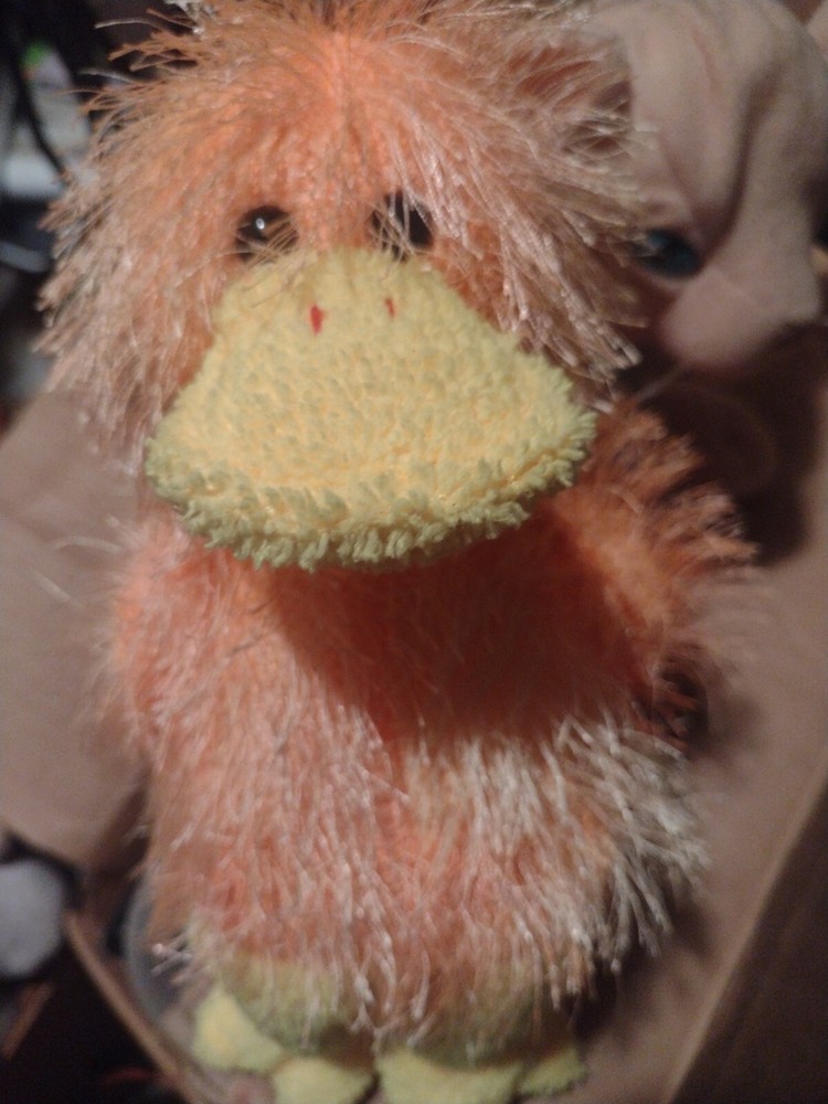 Ty Punkies FLIPFLOP Plush Duck Easter Bright Orange & Yellow  Shaggy 2002