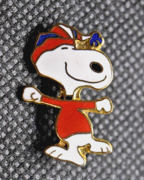 Dancing Snoopy Red Shirt and Hat Lapel Pin