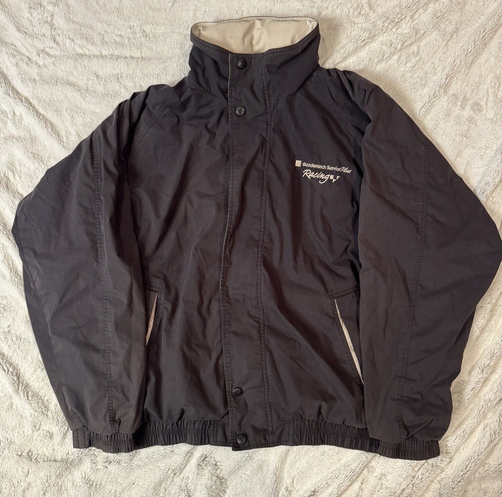 Vintage 90s Chase Authentics Goodwrench Racing Jacket XL Black Embroidered Logo NASCAR